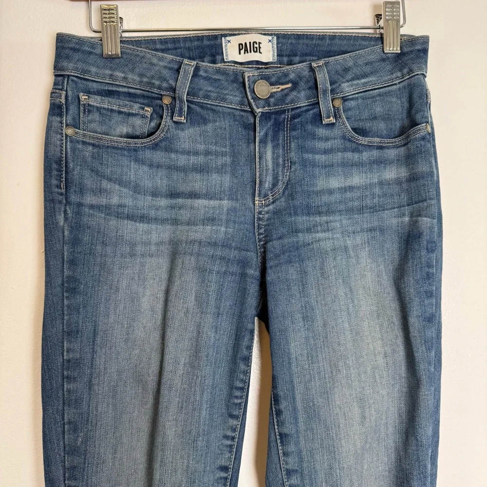 PAIGE Verdugo Ultra Skinny Jeans Medium Wash Ripped Knees Size 26